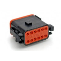 AT06-12SB - 12 Contact Male Plug - Black